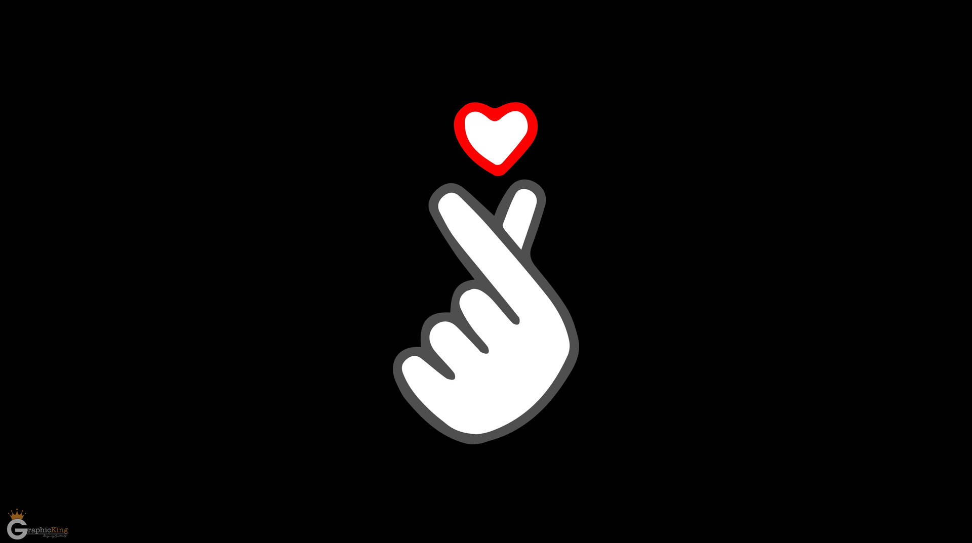 Cute Finger Heart Emoji Background