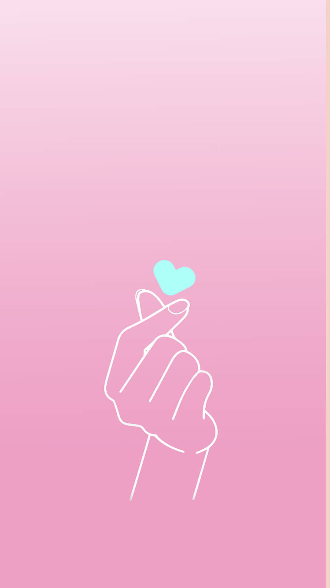 Cute Finger Heart Line Drawing Background