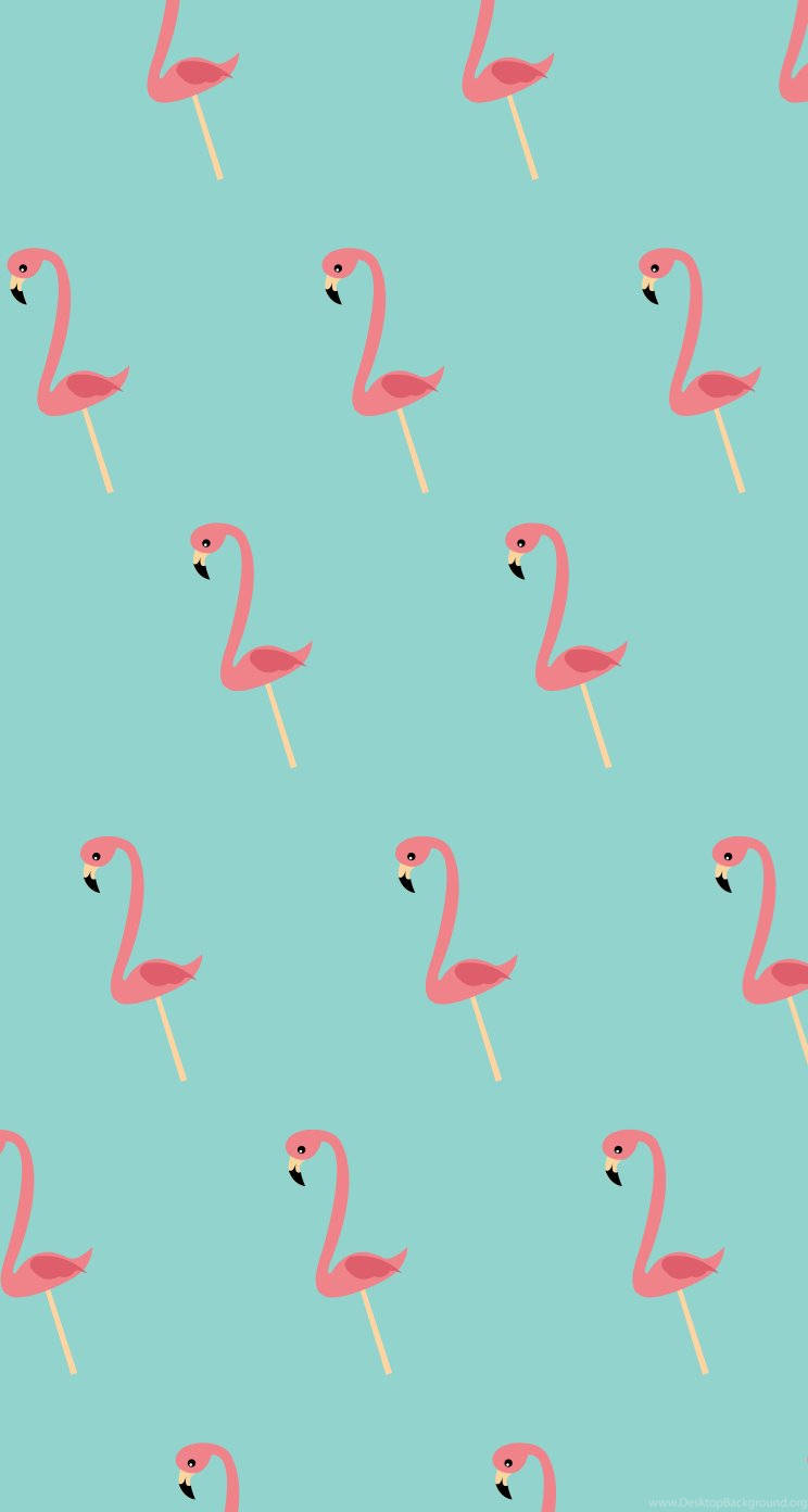 Cute Flamingo Cartoon Pattern Background