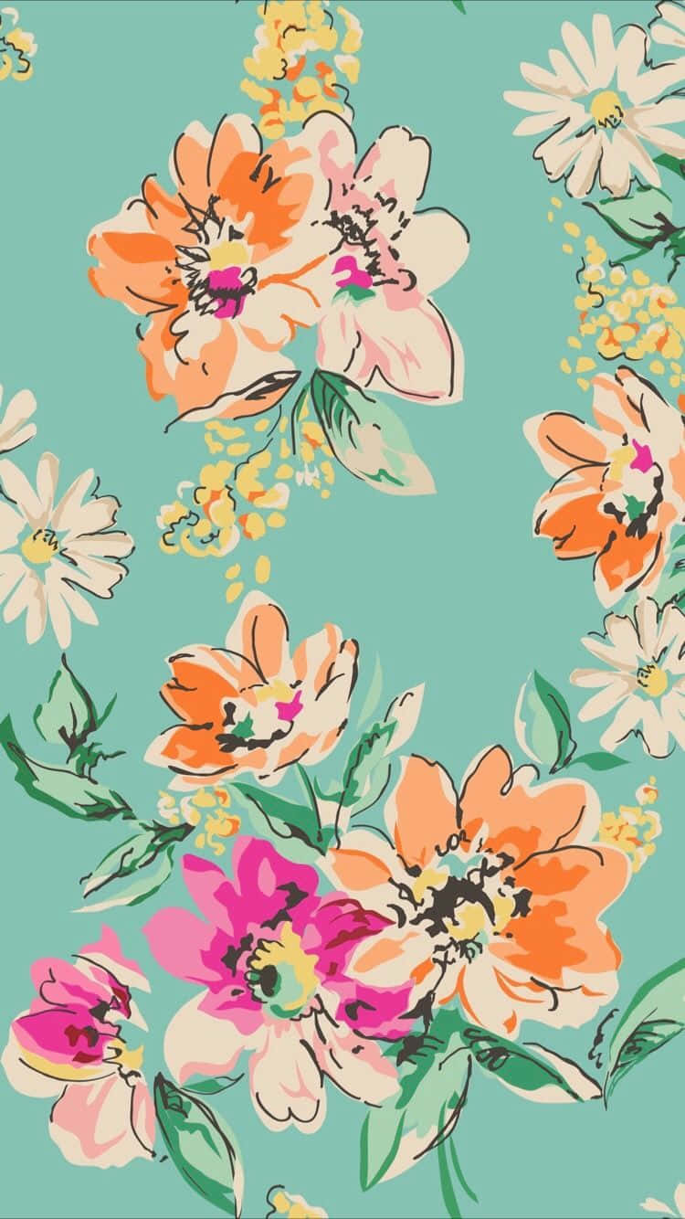 Cute Floral Digital Watercolor Painting