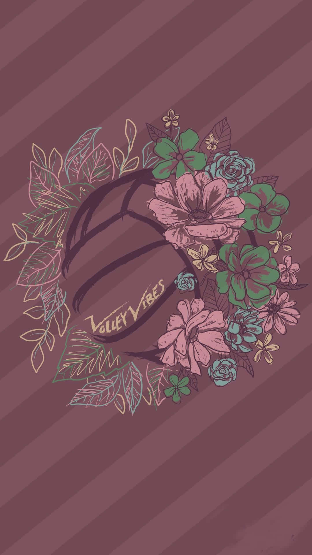 Cute Floral Volleyball Background