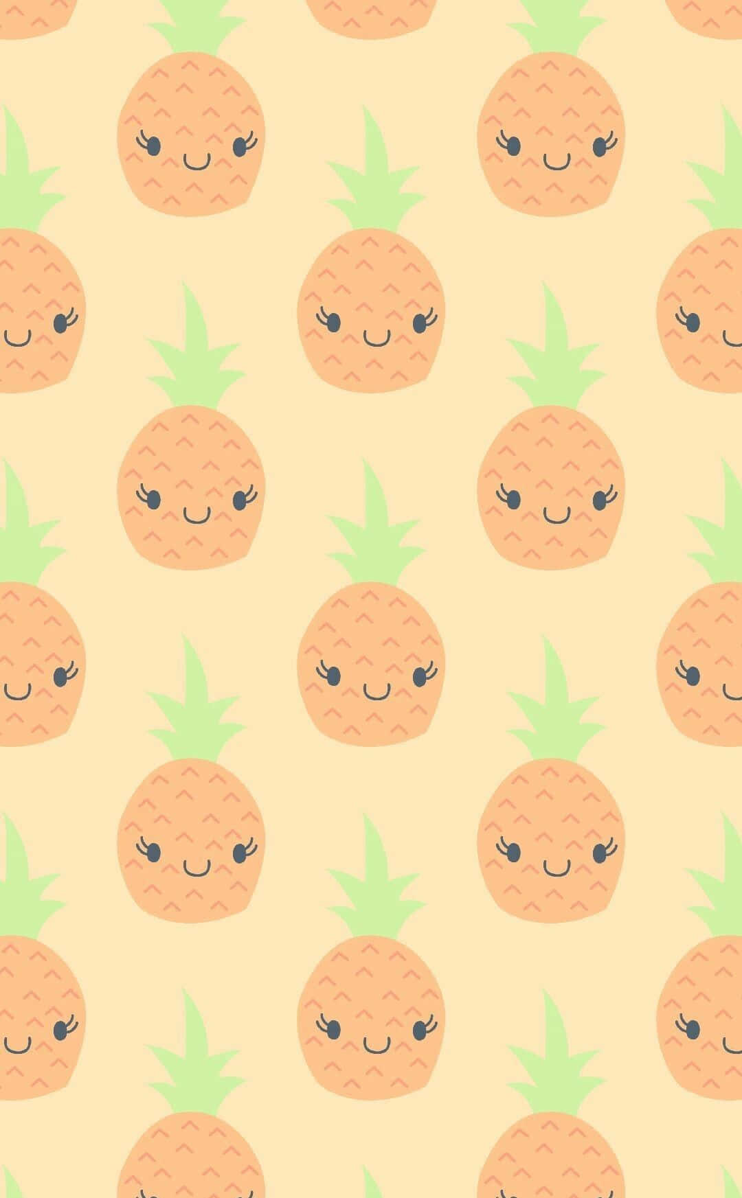 Cute Food Iphone Pineapple Face Background