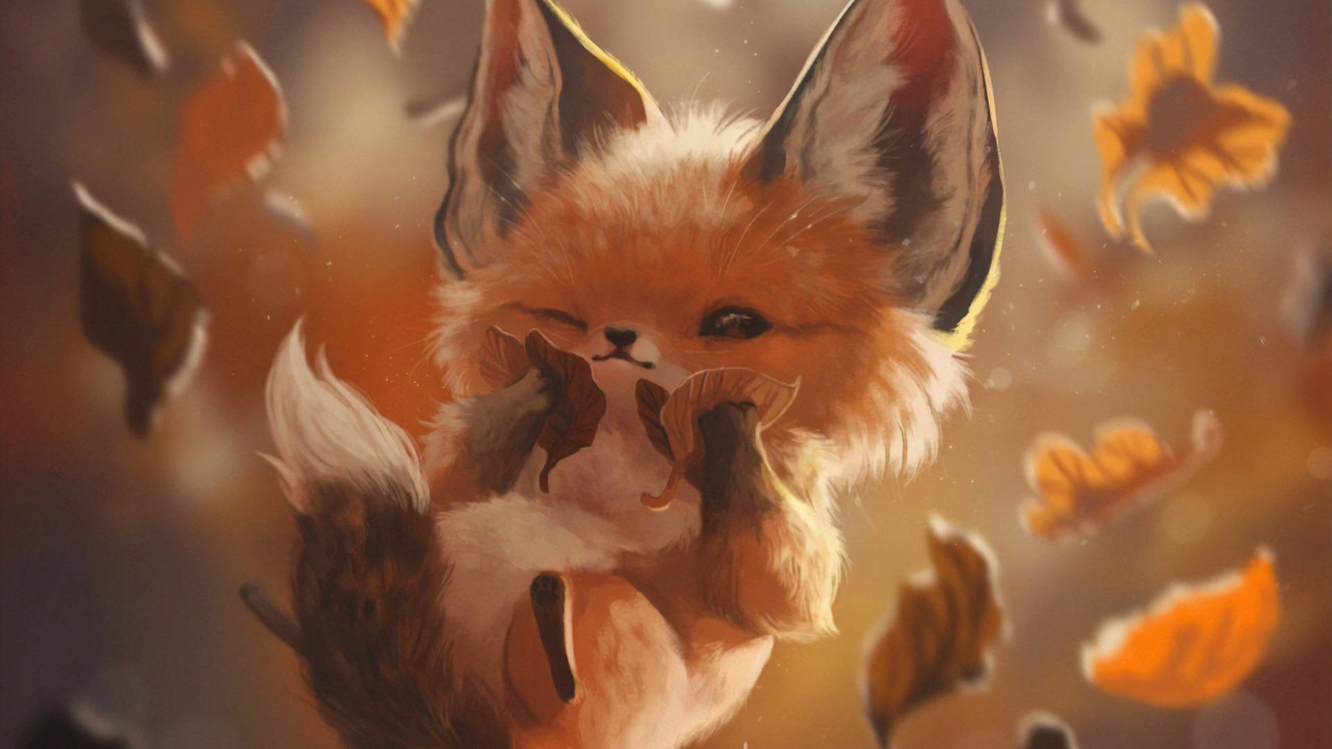 Cute Fox Graphic Art Background