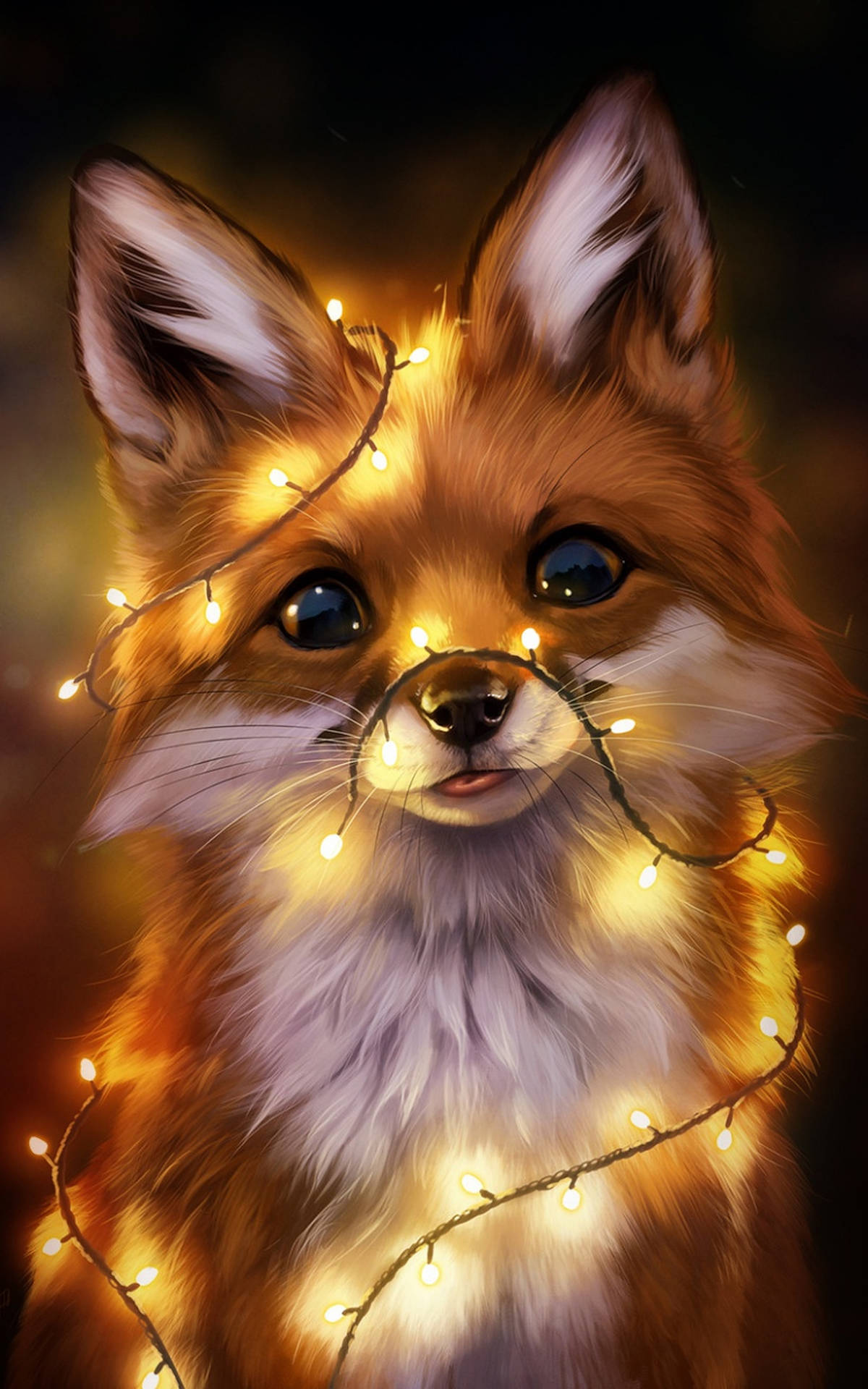 Cute Fox Wild Animal Art Background