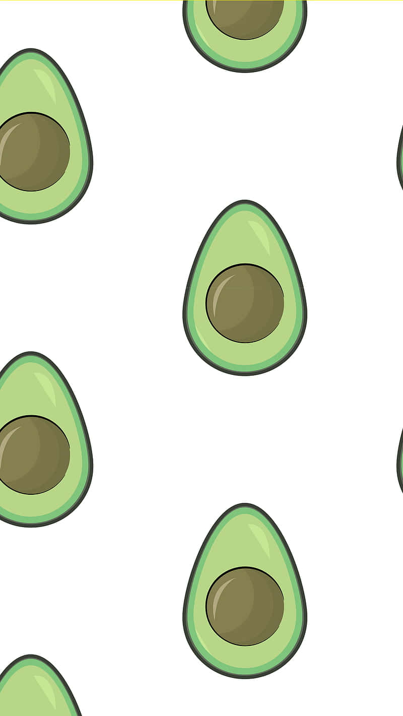 Cute Fruit Animated Avocados Background