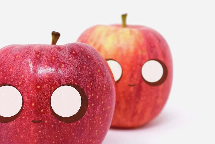 Cute Fruit Apples With Holes Background