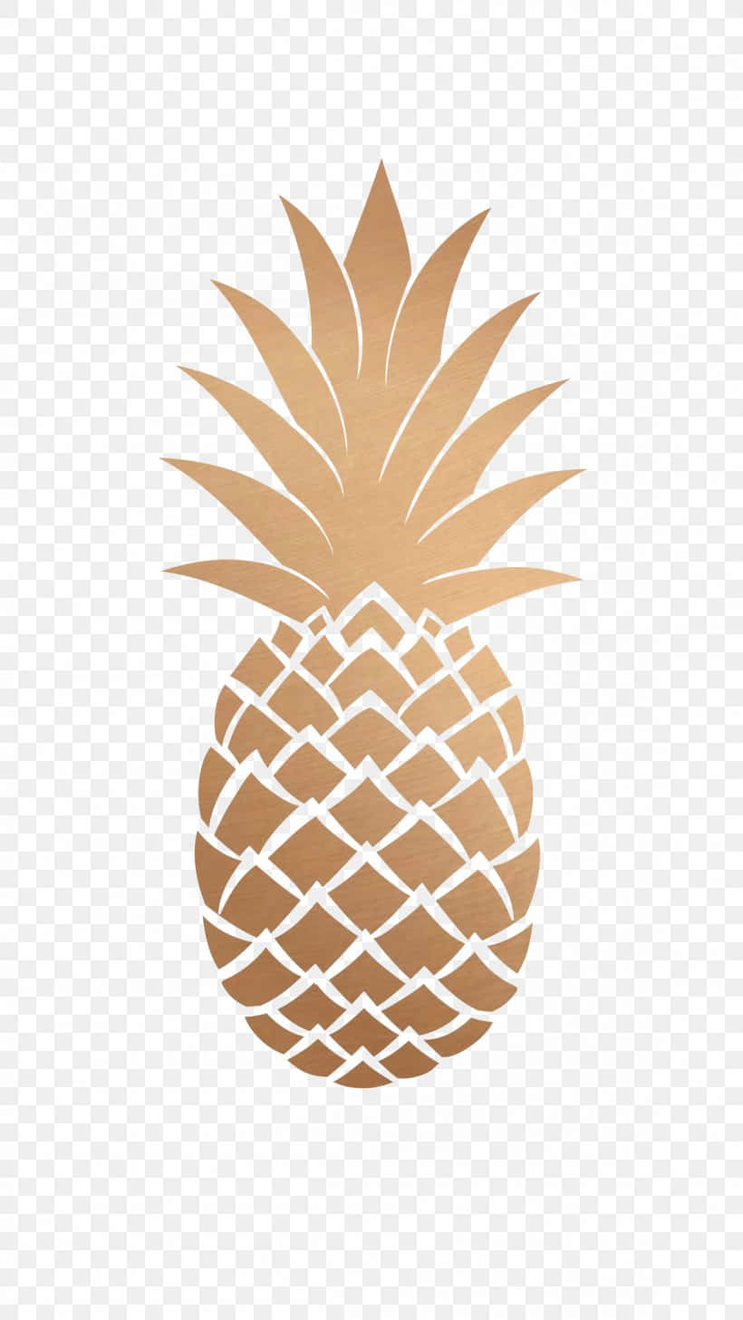 Cute Fruit Gold Pineapple Background