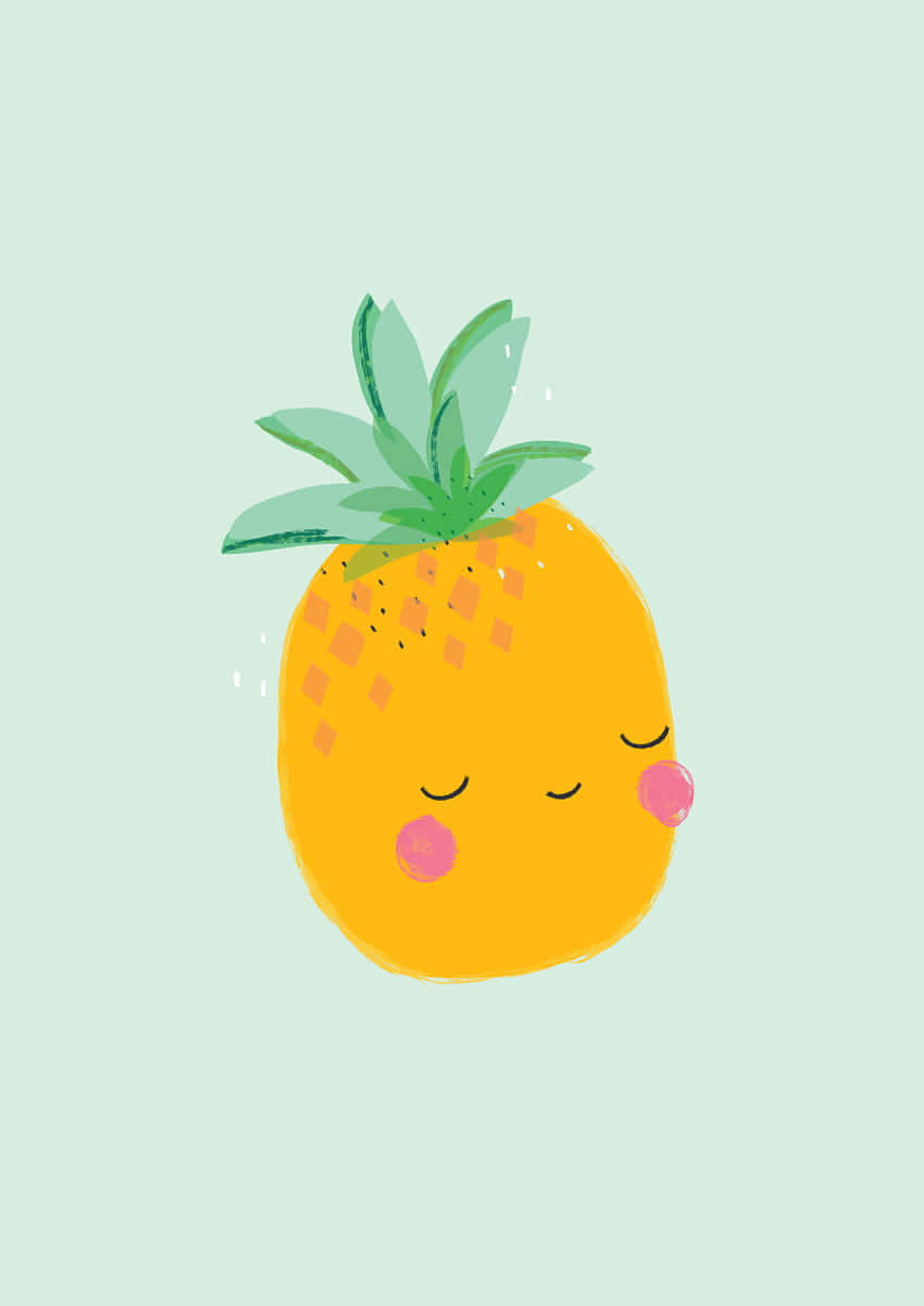 Cute Fruit Pineapple Sleeping Background