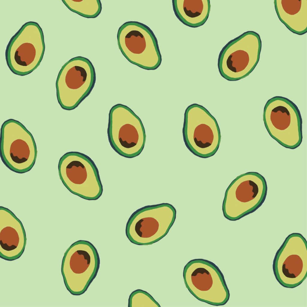 Cute Fruit Sage Avocados Background