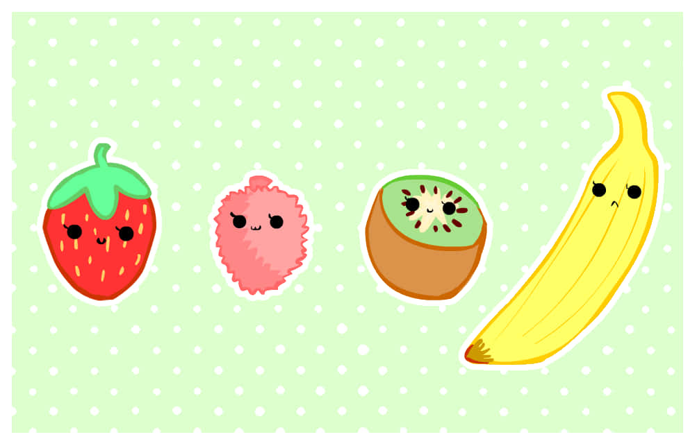 Cute Fruits Dotted Background Background