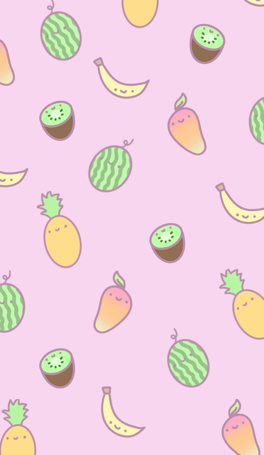 Cute Fruits Lavender Background Background