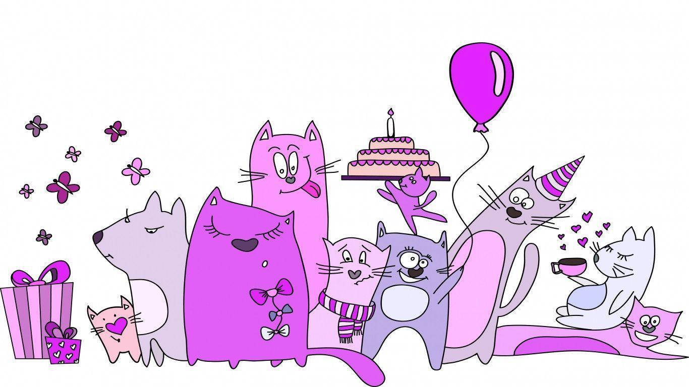 Cute Fun Animal Birthday Background Background