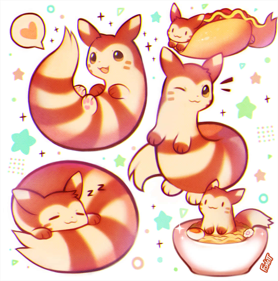 Cute Furret In Adorable Poses Mobile