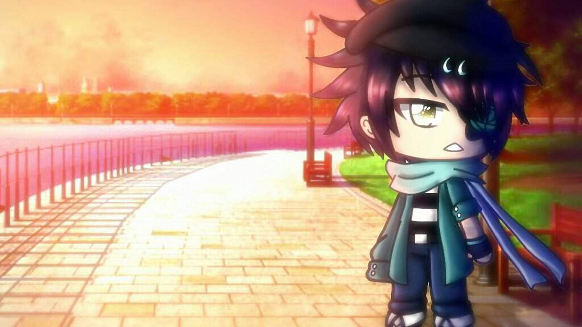 Cute Gacha Life Boy With Eyepatch Background