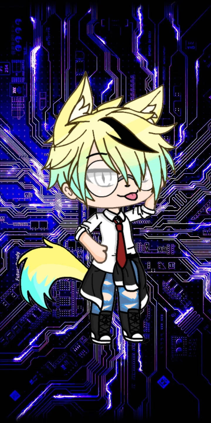 Cute Gacha Life Wolf Boy Background