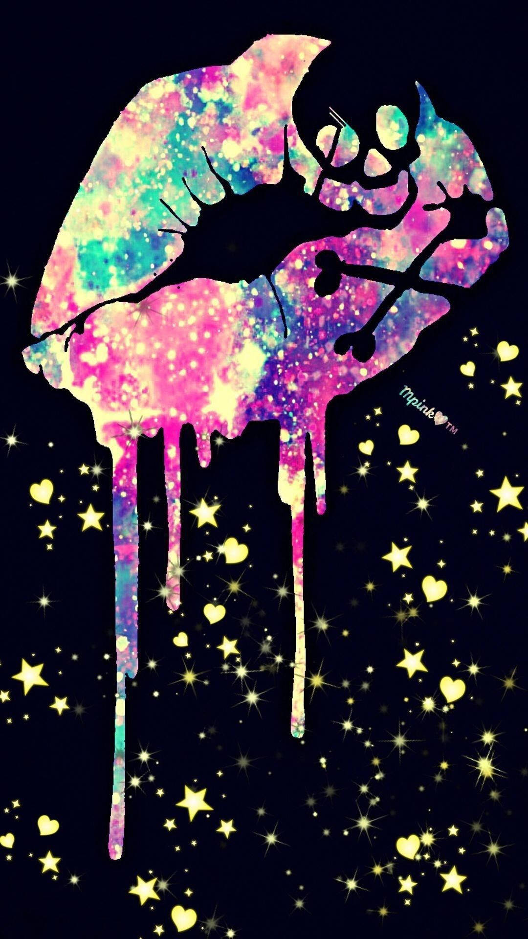 Cute Galaxy Dripping Lip Background