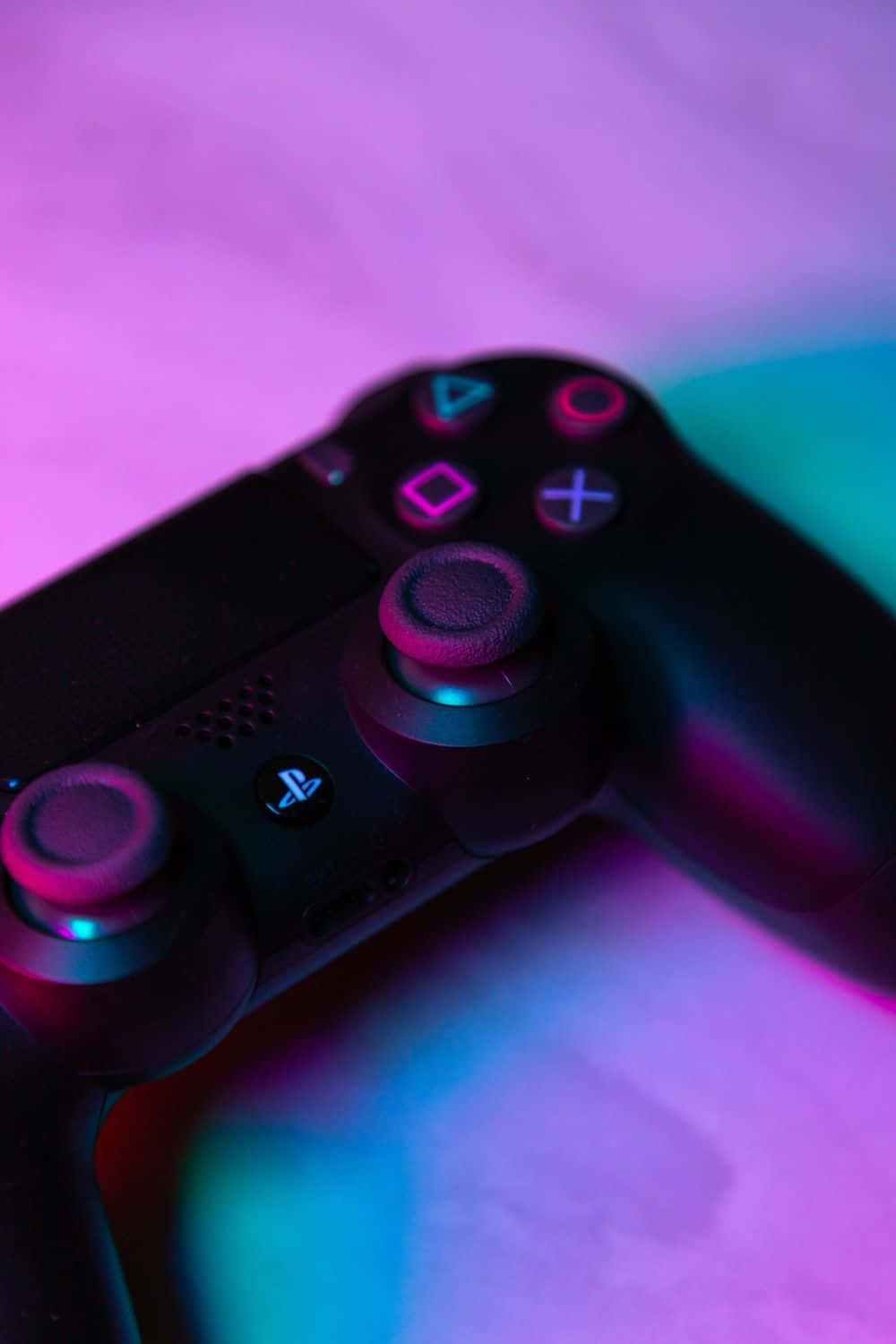 Cute Gaming Neon Ps4 Controller Background