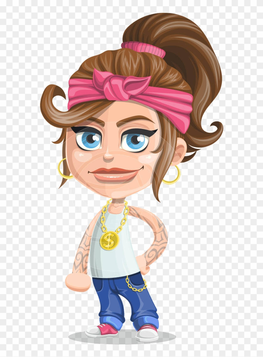 Cute Gangsta Cartoon Lady