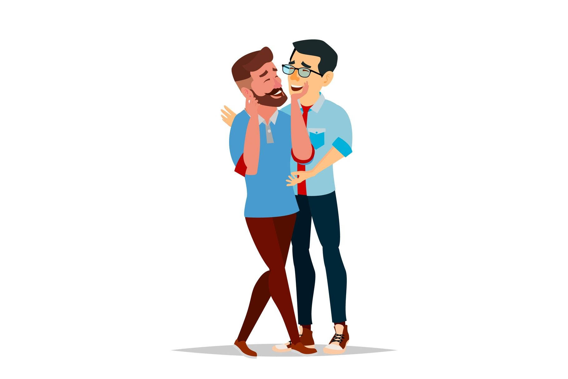 Cute Gay Cartoon Couple Background