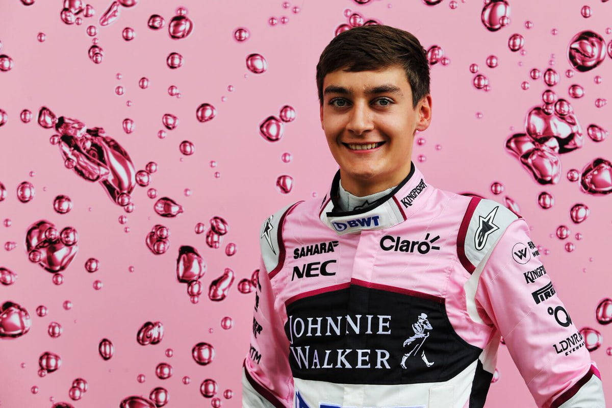 Cute George Russel Pink Bubbles Background