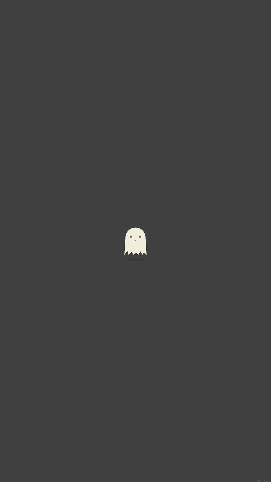 Cute Ghost Minimalist Black Phone Background