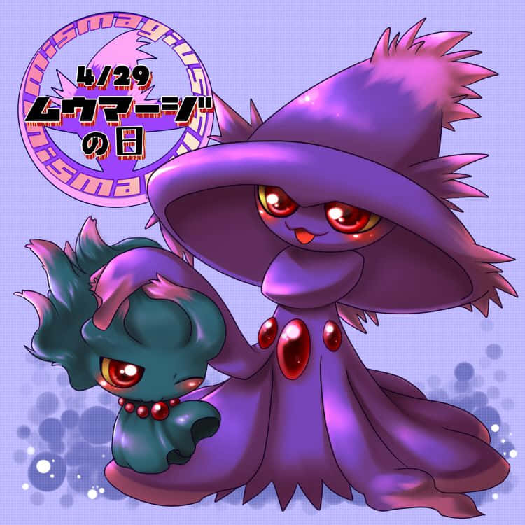 Cute Ghost Pokémon Mismagius And Misdreavus Background