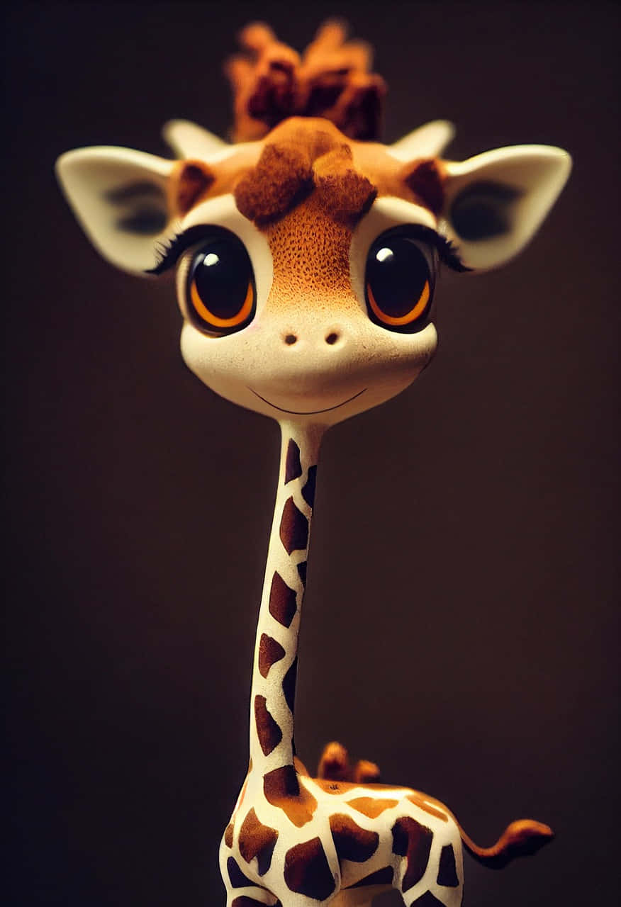 Cute Giraffe Action Toy Figure Background