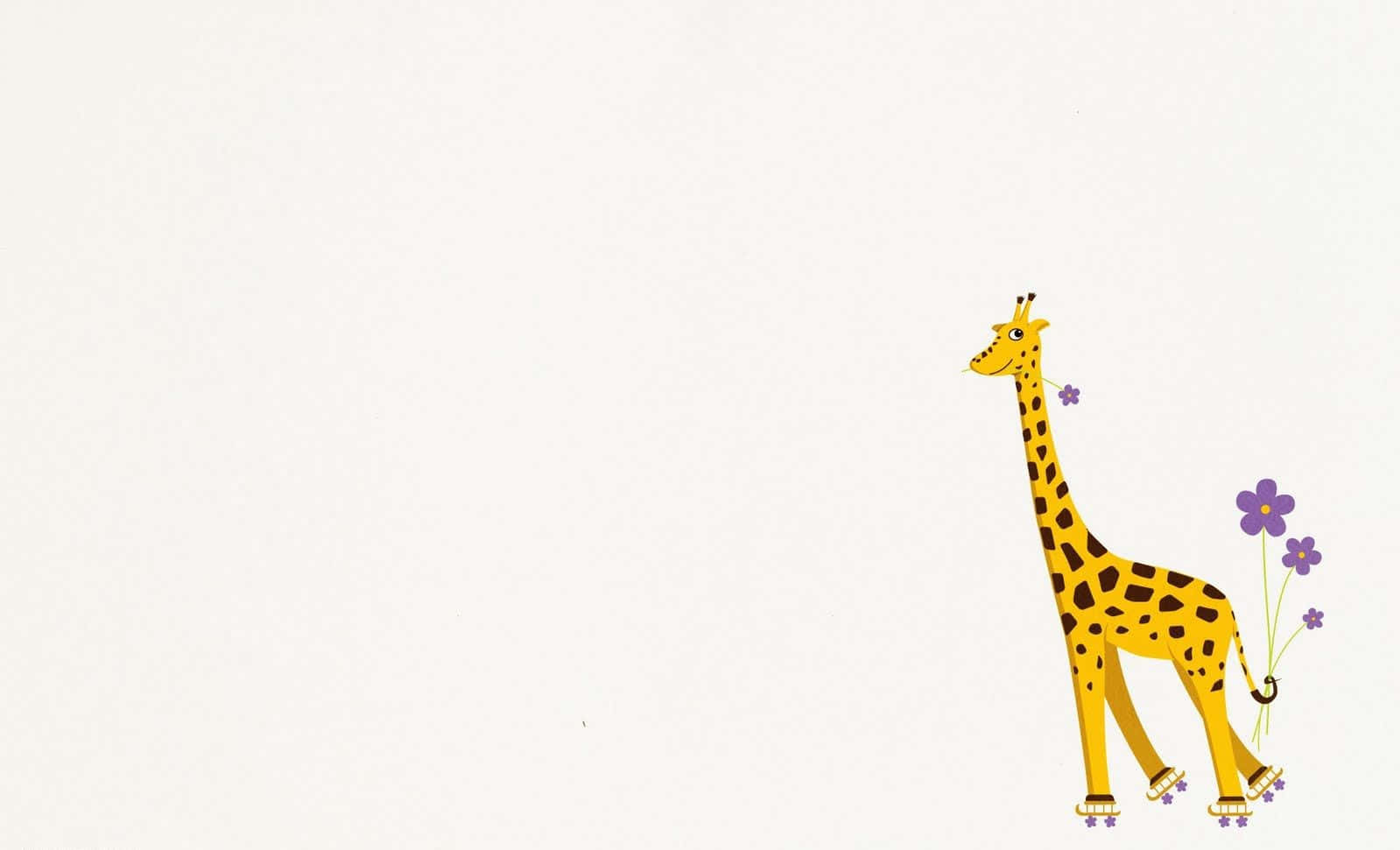 Cute Giraffe Wearing Roller Skates Background