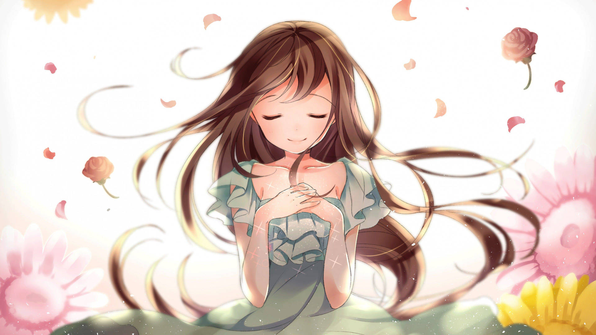 Cute Girl Anime Artwork Background