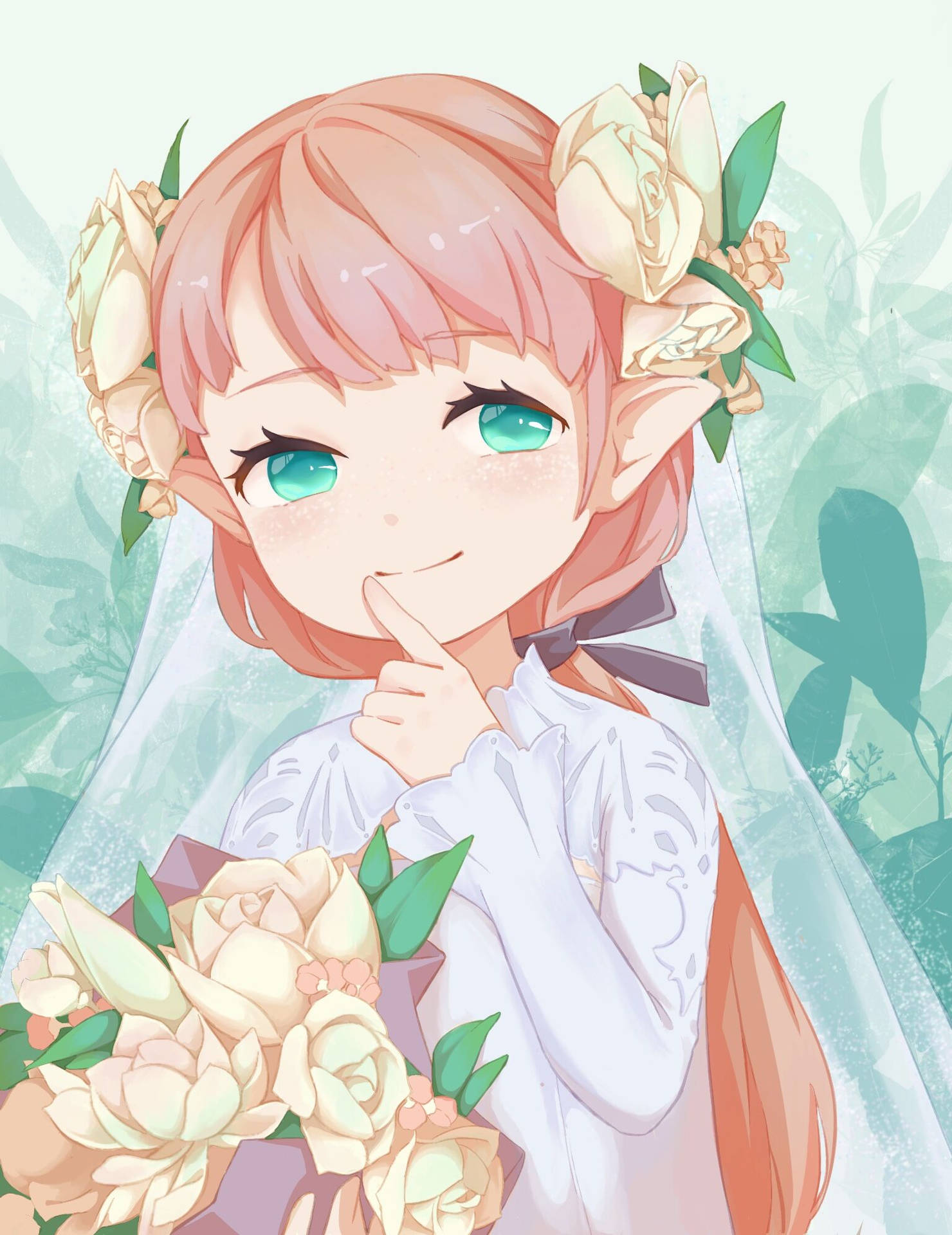 Cute Girl Bride Anime Background