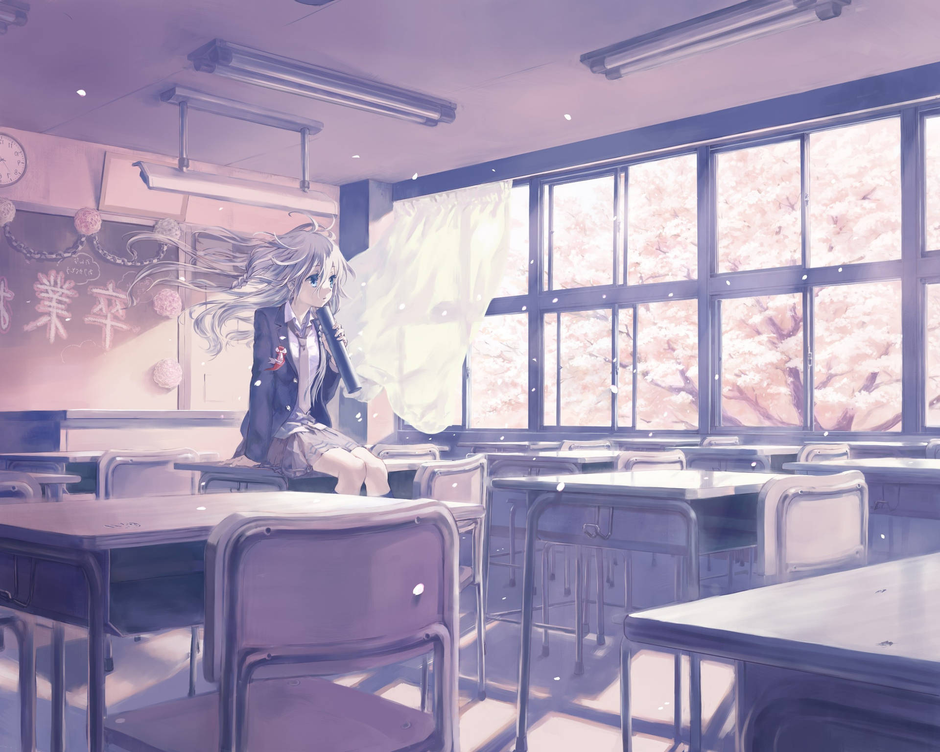 Cute Girl In Anime Classroom