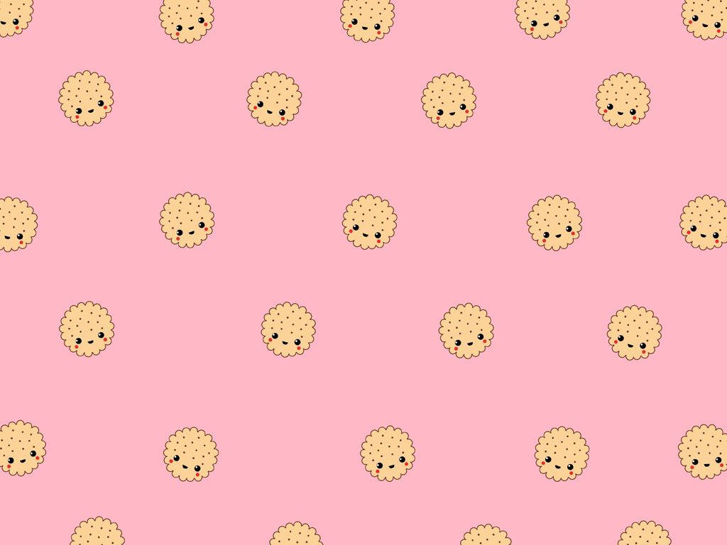 Cute Girly Biscuit Cartoon Background
