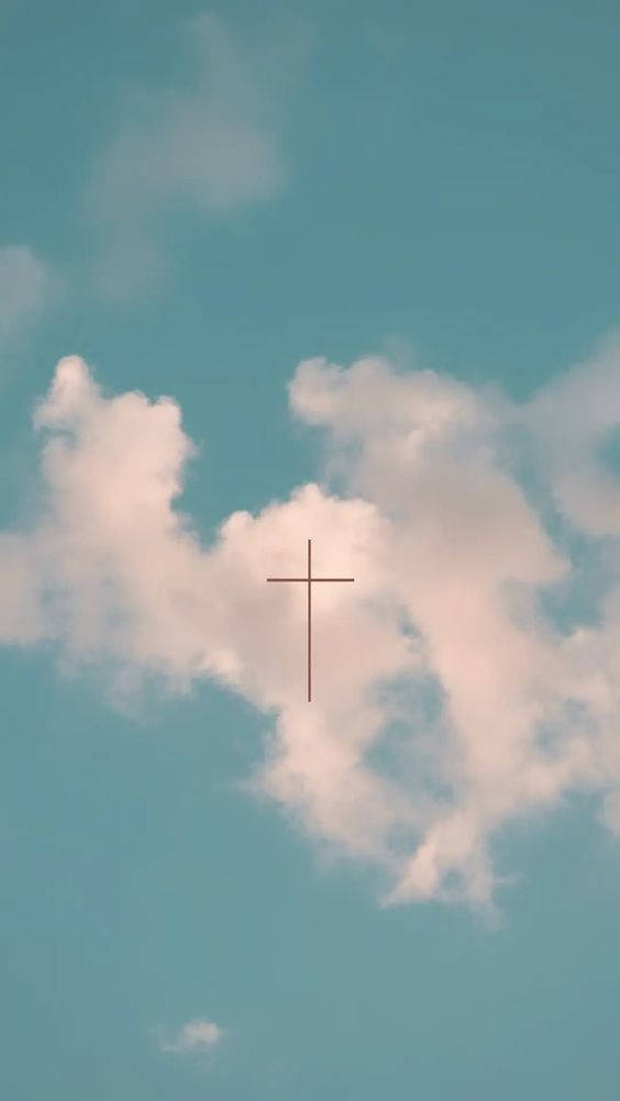 Cute Girly Cross In The Sky Background