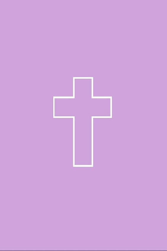 Cute Girly Cross On A Pastel Purple Background Background