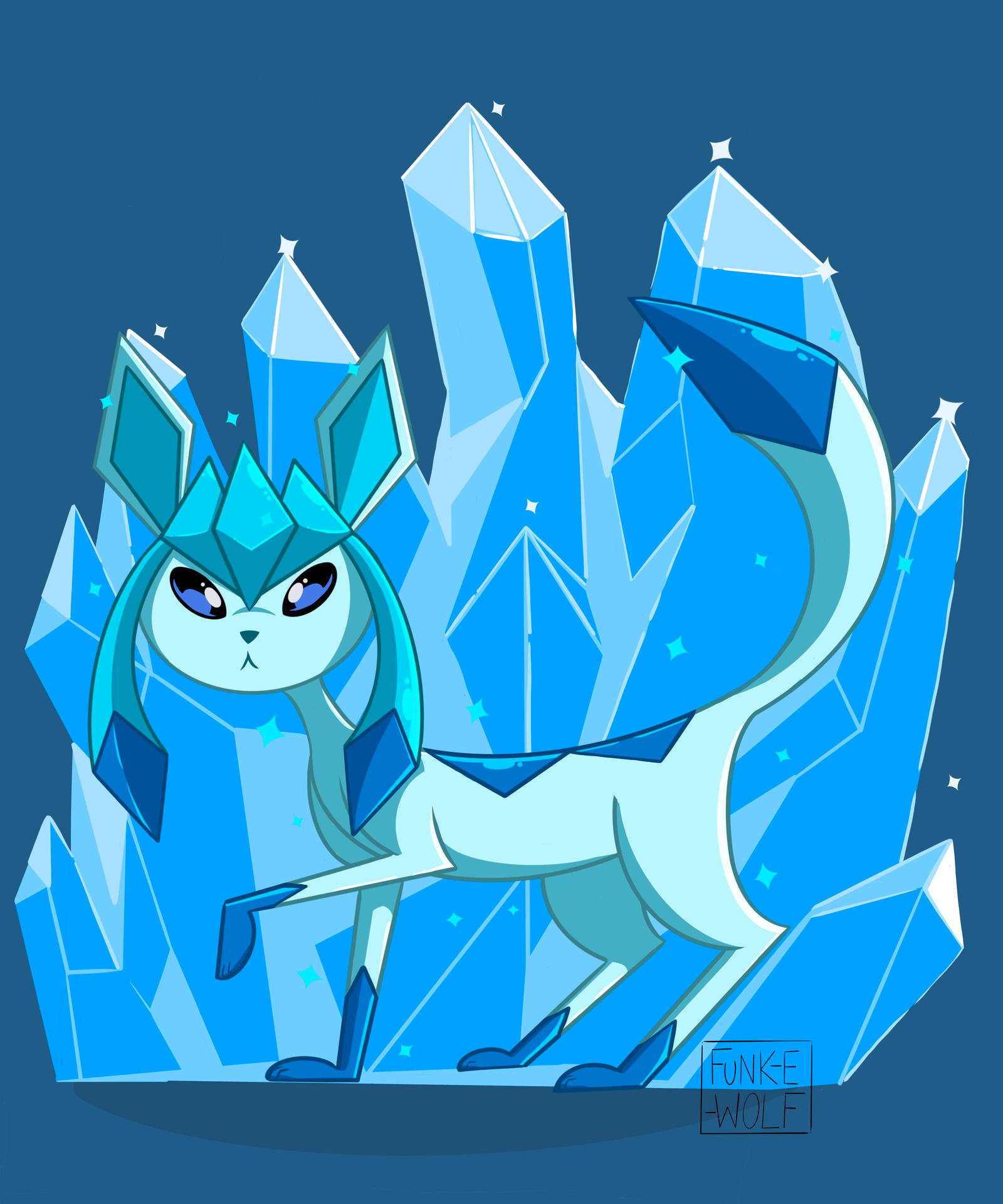 Cute Glaceon Cartoon Background