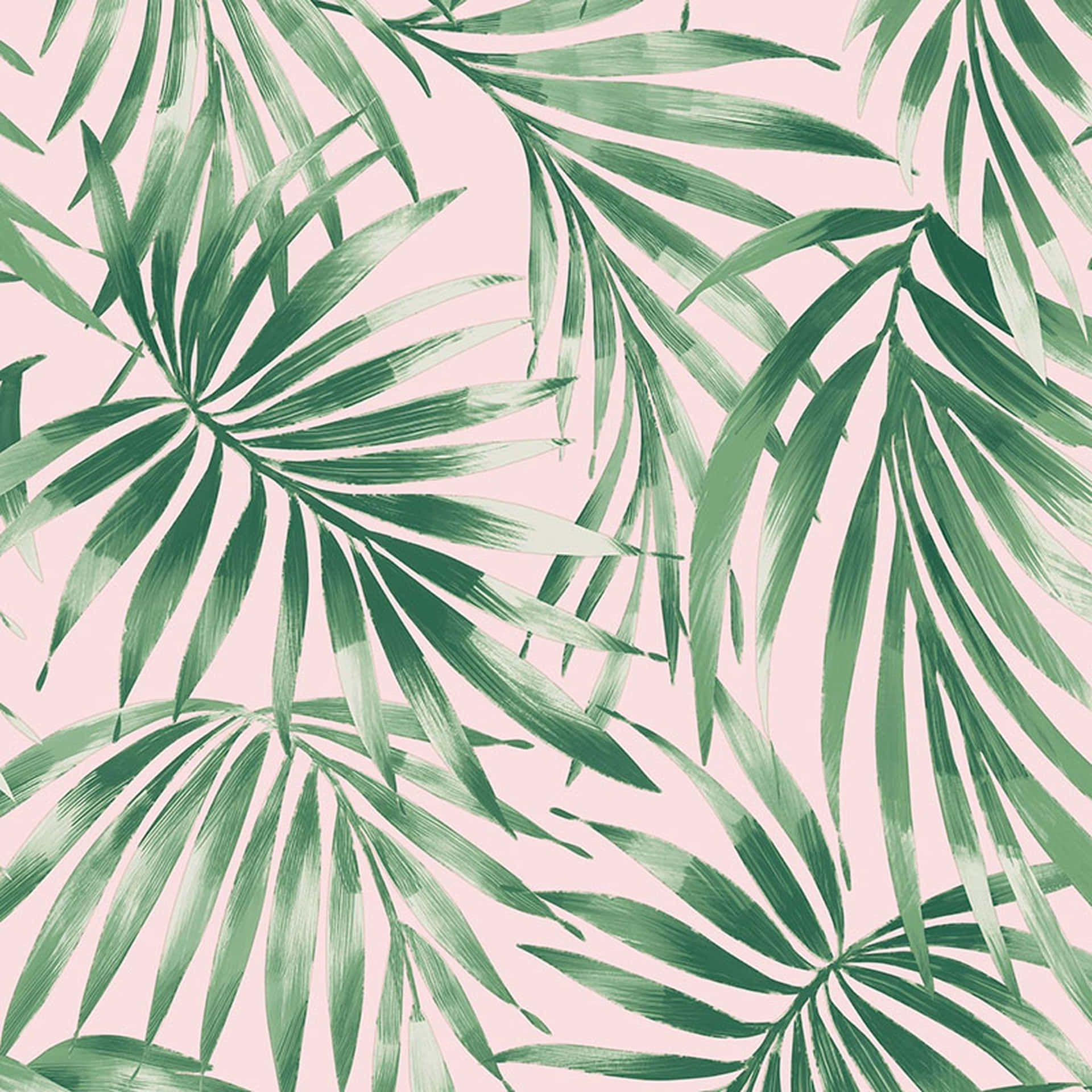 Cute Glossy Leaves Fern Painting Background