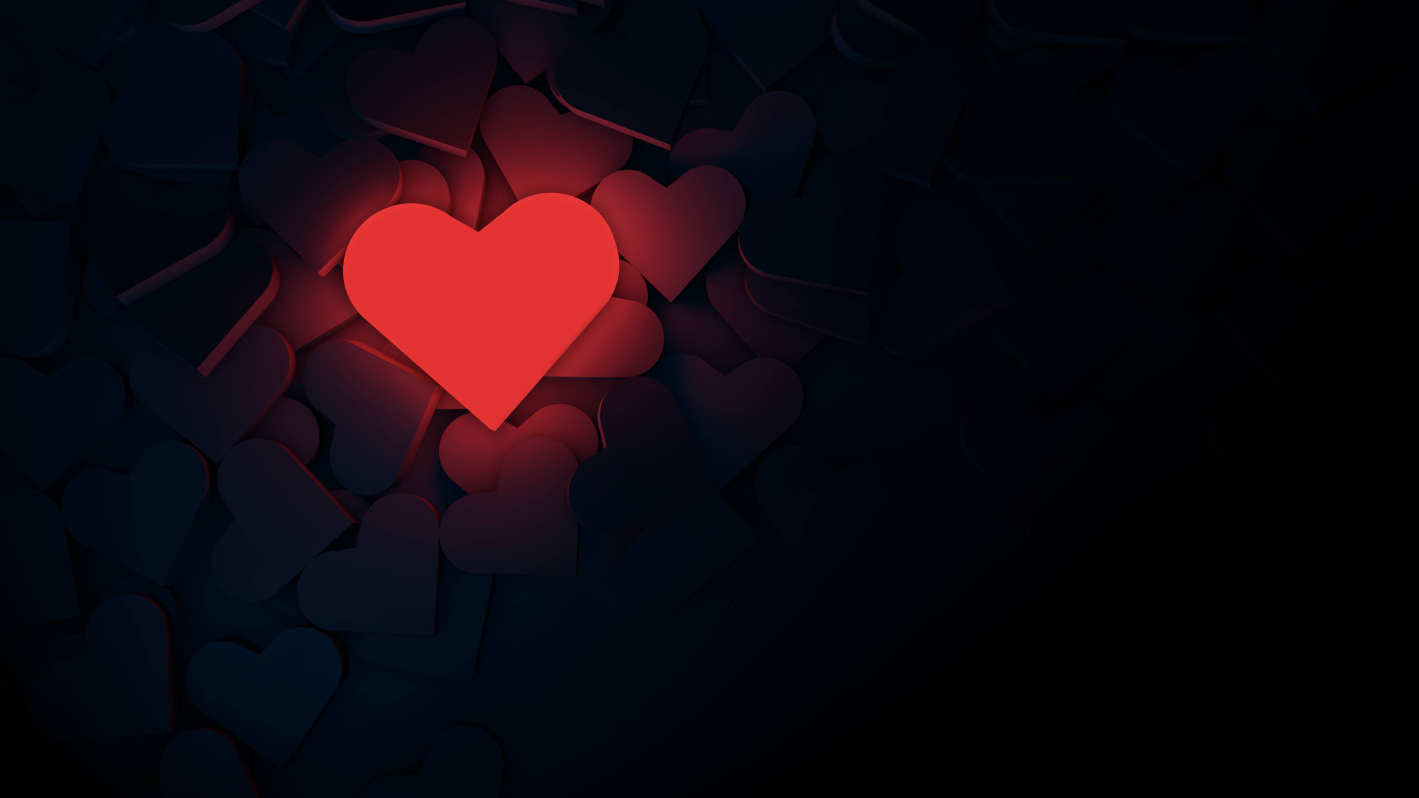 Cute Glowing Love Heart Art Background