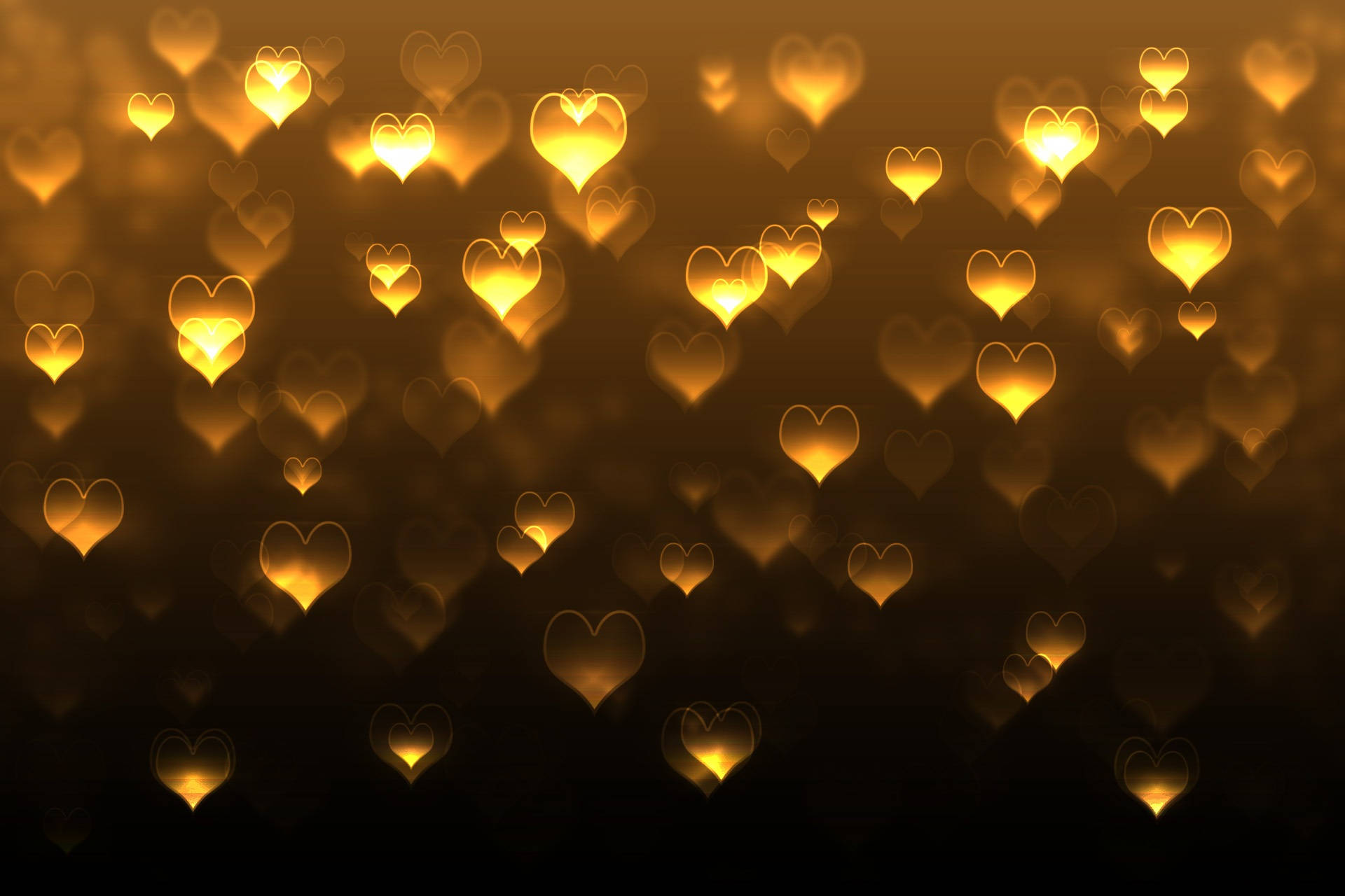 Cute Gold Glass Love Heart Art Background