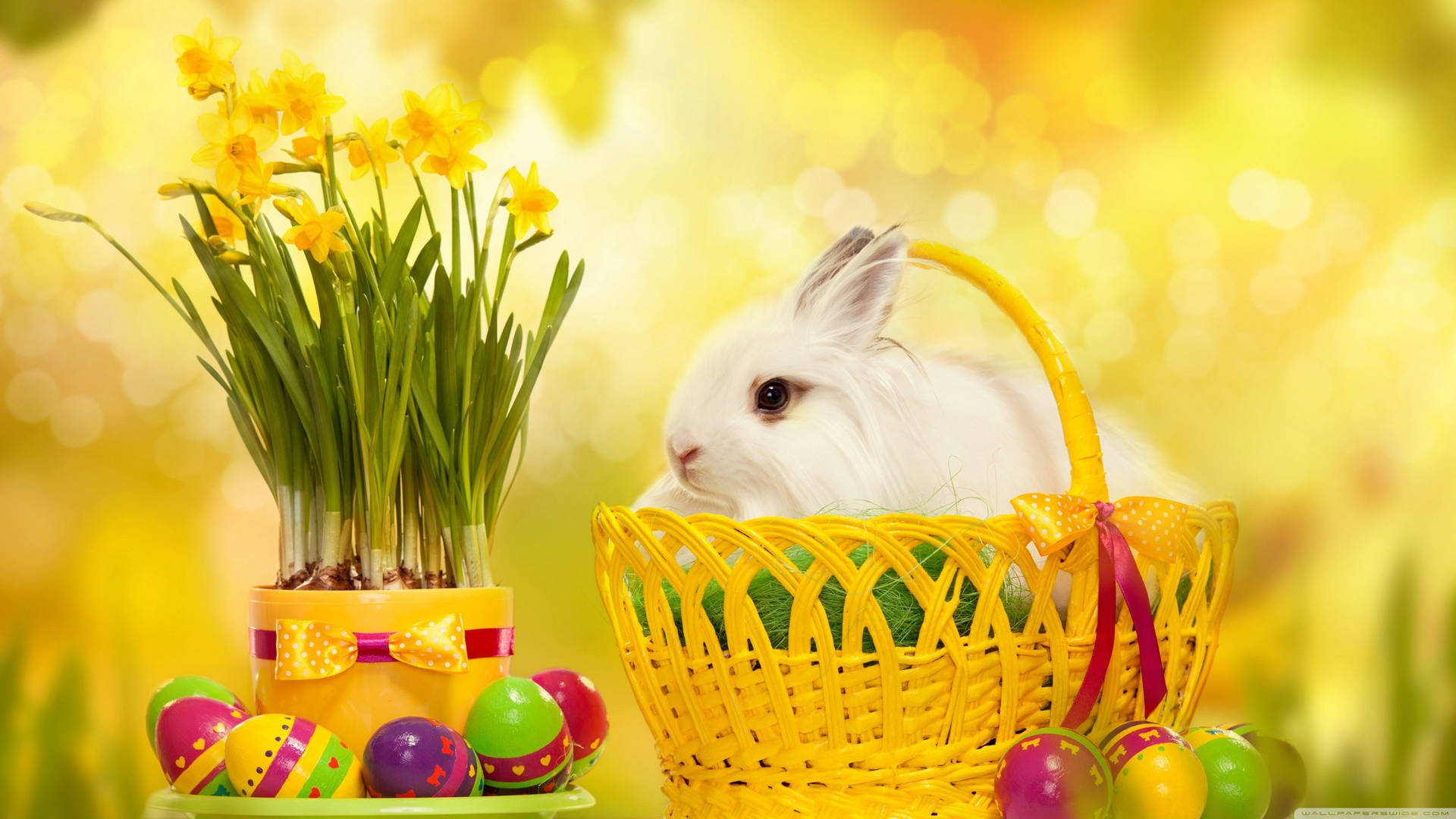 Cute Golden Easter Background