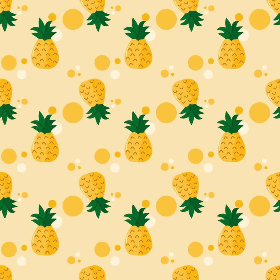Cute Golden Pineapple Design Background