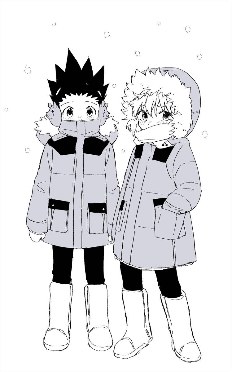 Cute Gon And Killua In Winter