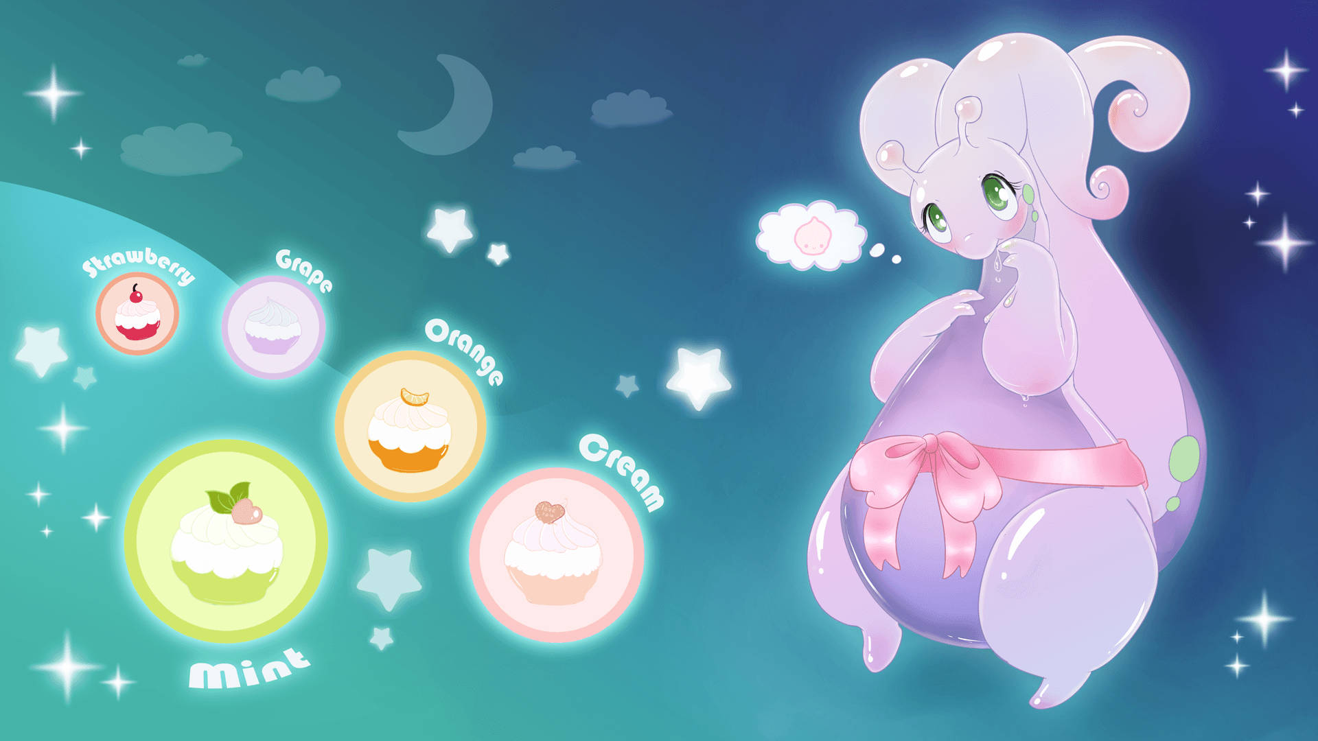 Cute Goodra Digital Art Background