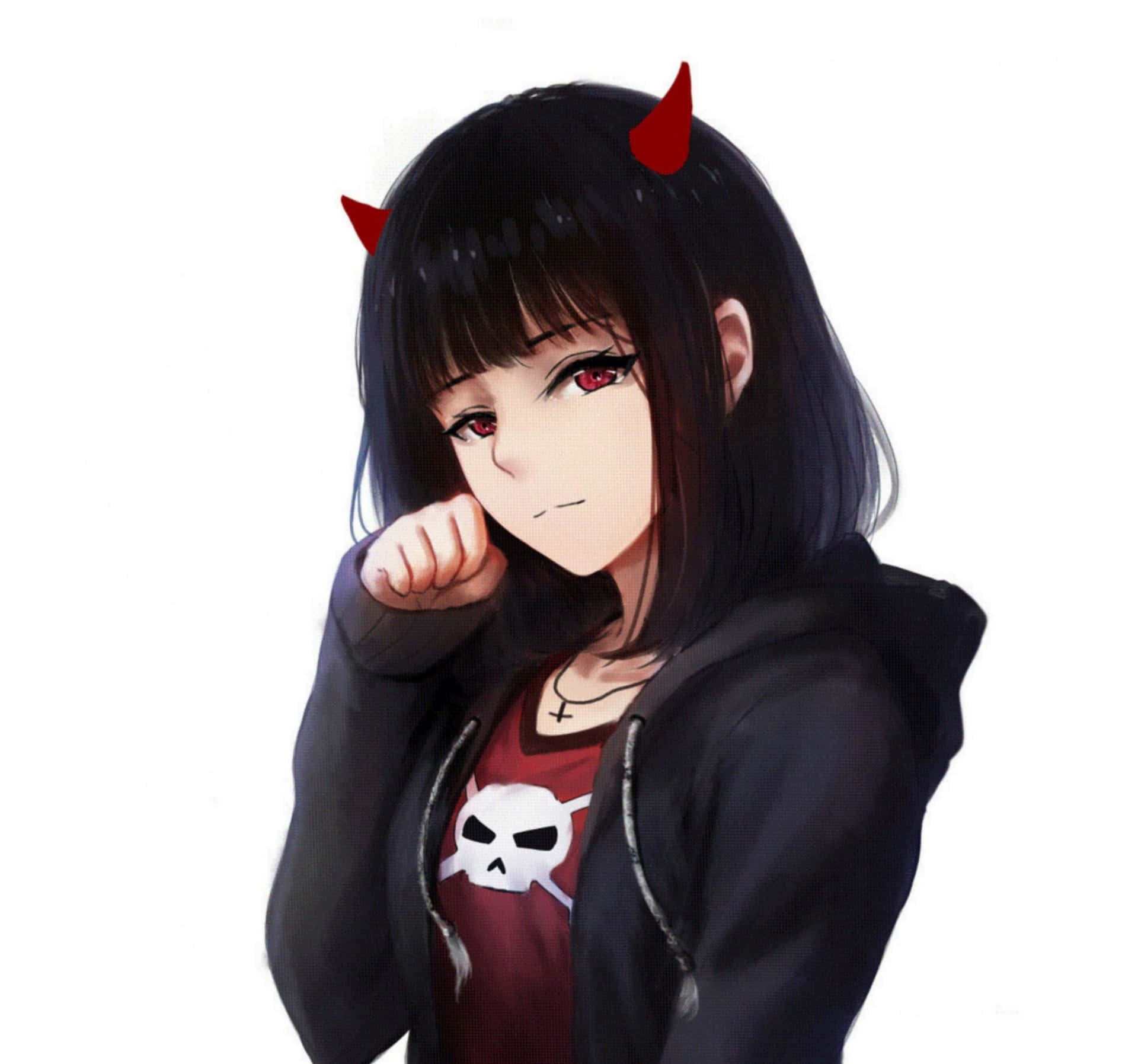 Cute Goth Anime Girl Ipad Background