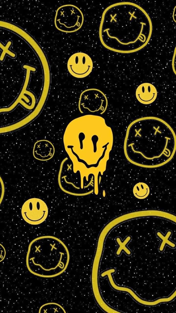 Cute Gothic Trippy Smiles Background