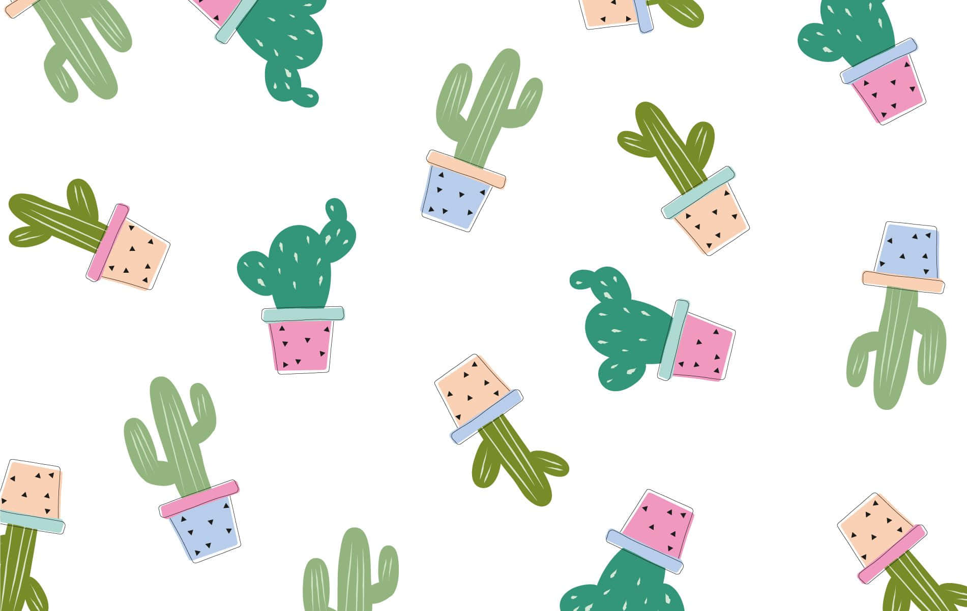 Cute Green Cactus Background