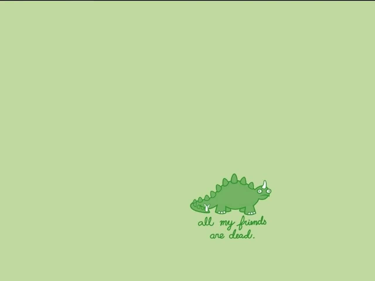 Cute Green Dinosaur Friends Background