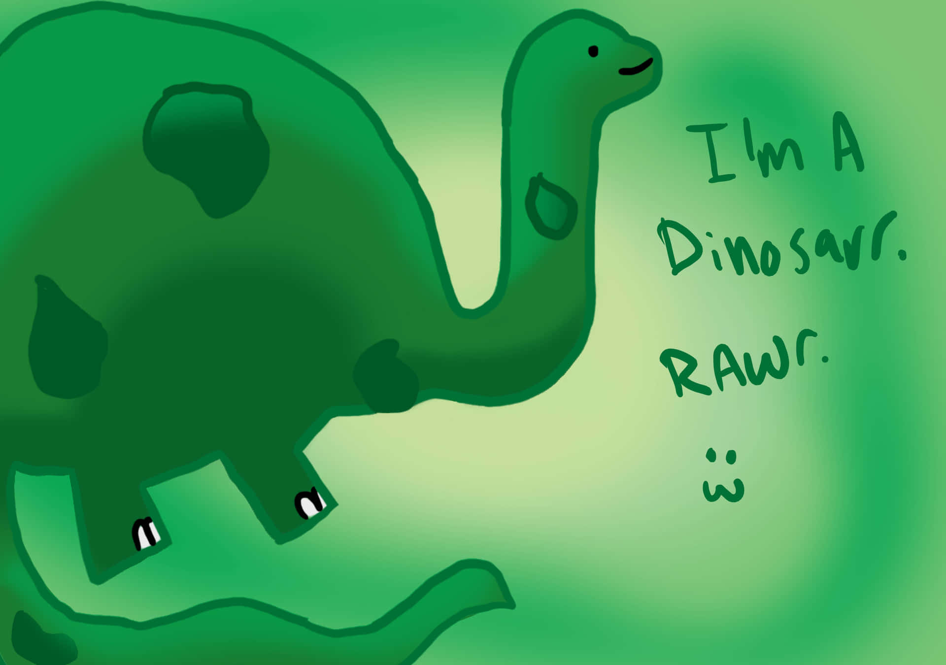 Cute Green Dinosaur Illustration Background