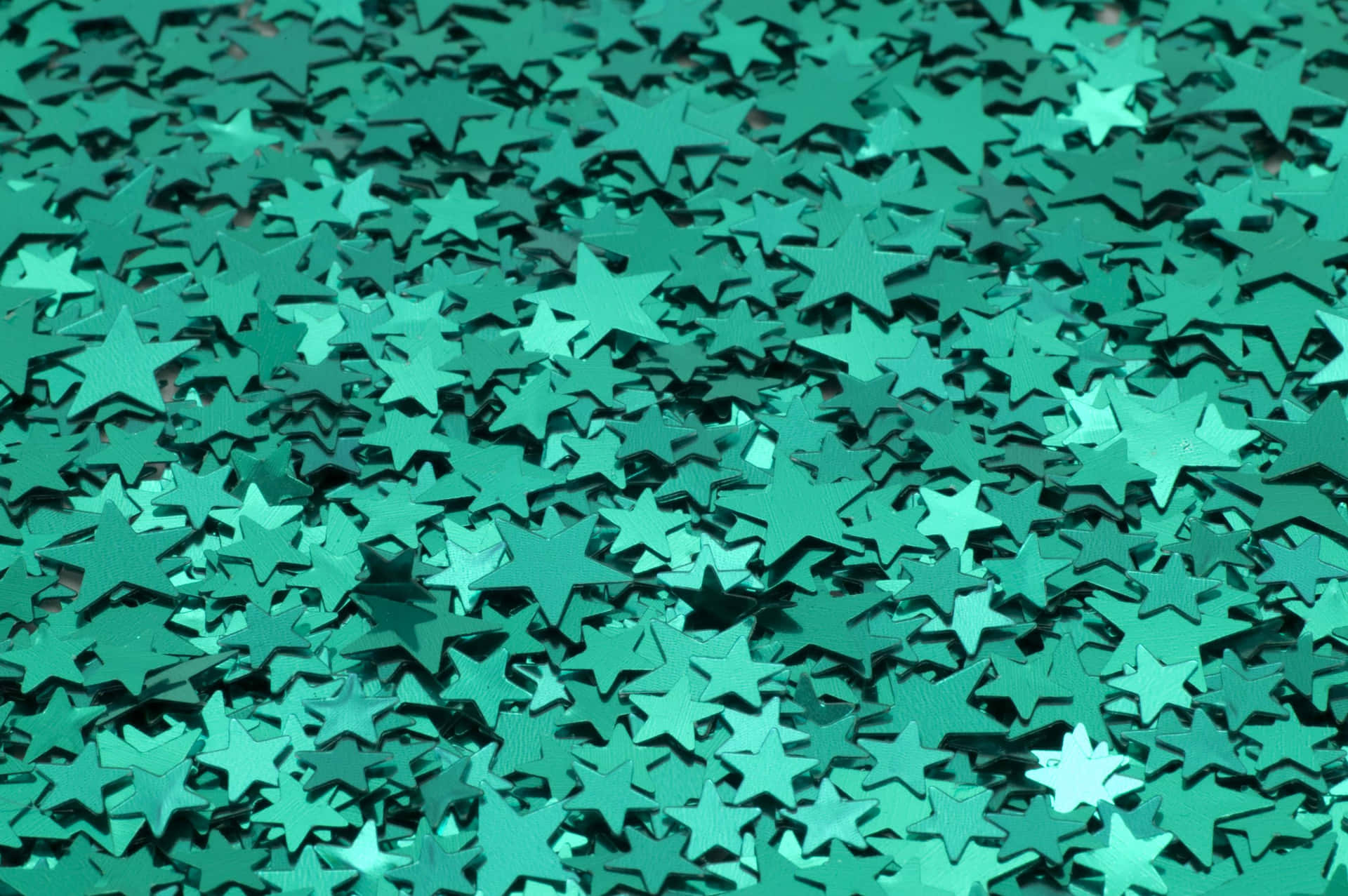 Cute Green Shiny Stars Background