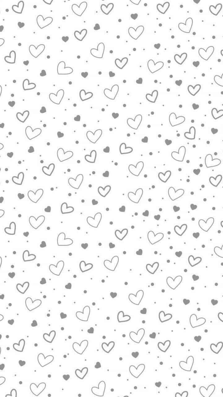 Cute Grey Seamless Hearts Background