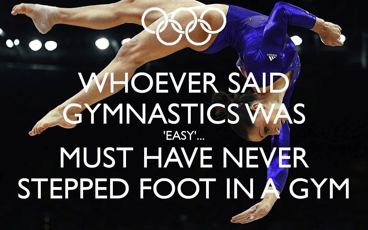 Cute Gymnastics Backflip With Quote Background